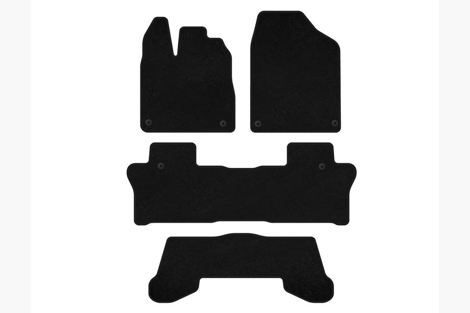 Honda Pilot 2015-2022 Tapis de sol textile Classic (3 rangées, Noir) Photo 1