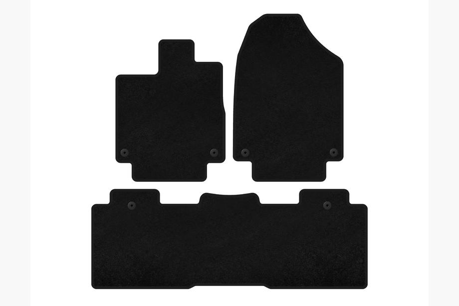 Honda Odyssey 2017– Tapis de sol textile Premium (2 rangées, Noir) Image