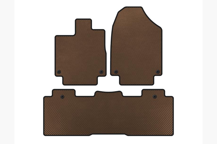 Honda Odyssey 2017– Tapis de sol EVA (2 Rangées, Marron) Image