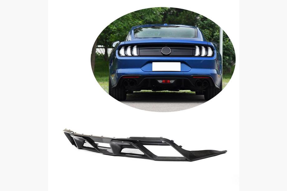 Ford Mustang 2015-2023 Diffuseur de Pare-chocs Arriere V2 (2018-2021, Carbone) Photo 1