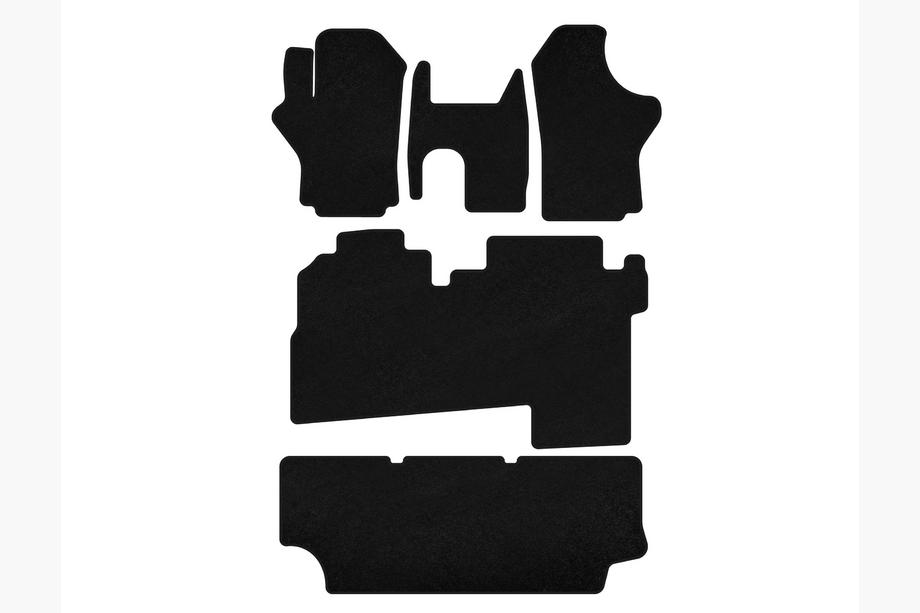 Hyundai H200, H1, Starex 1998-2007 Tapis de sol textile Premium (2004-2007, 3 rangées, 8 places, Noir) Image