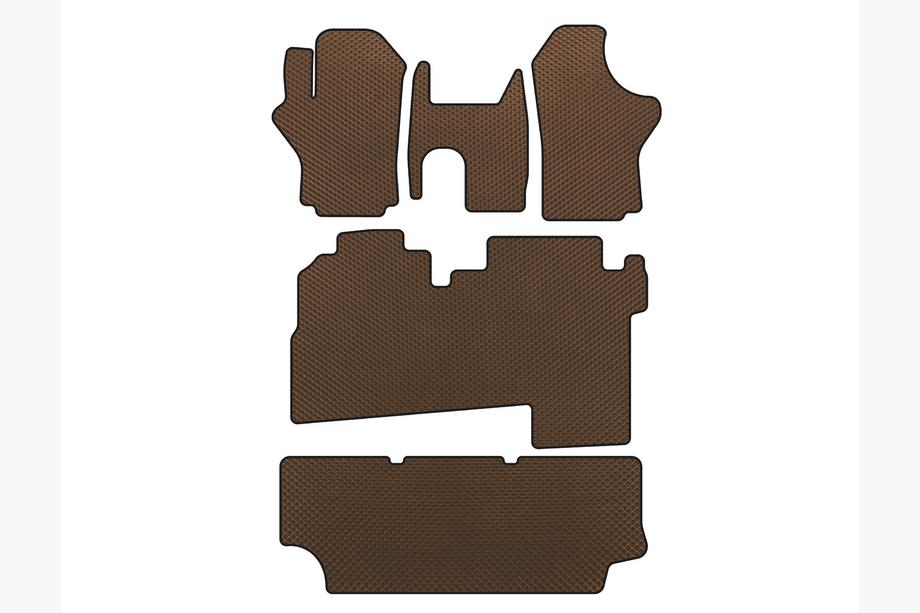 Hyundai H200, H1, Starex 1998-2007 Tapis de sol EVA (2004-2007, 3 rangées, 8 places, Marron) Photo 1