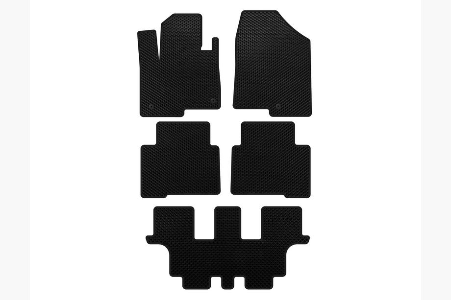 Hyundai Santa Fe 4 2018-2023 Tapis de sol EVA (3 rangées, pour Grand, Noir) Photo 1
