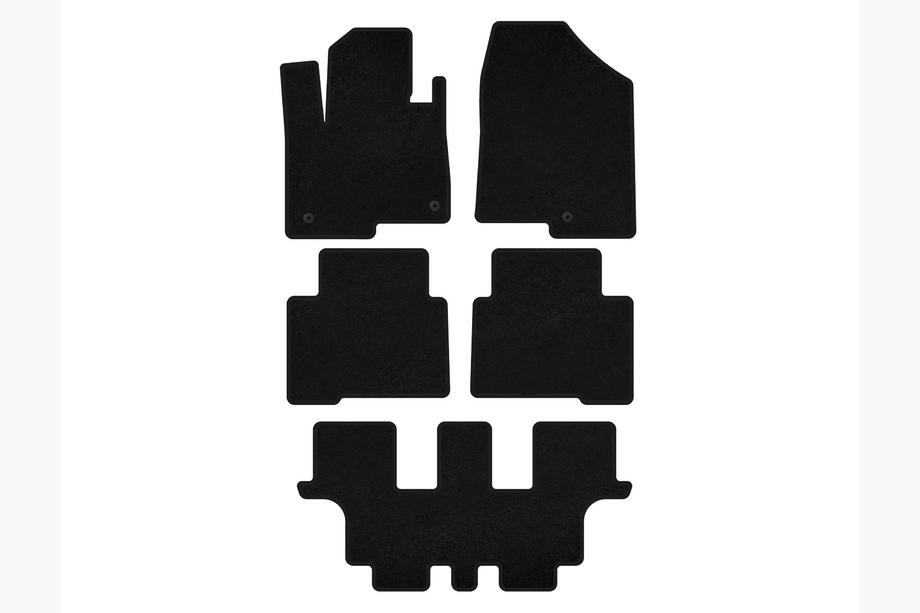 Hyundai Santa Fe 4 2018-2023 Tapis de sol textile Classic (3 rangées, pour Grand, Noir) Image