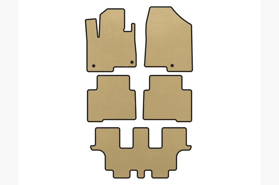 Hyundai Santa Fe 4 2018-2023 Tapis de sol EVA (3 rangées, pour Grand, Beige) Image