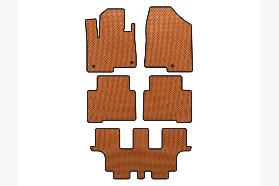 Hyundai Santa Fe 4 2018-2023 Tapis de sol EVA (3 rangées, pour Grand, Orange) Photo 1