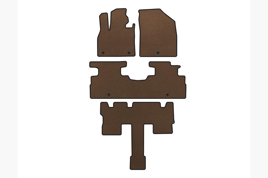 Hyundai Palisade 2018-2025 Tapis de sol EVA (3 Rangées, 7 Places, Marron) Photo 1