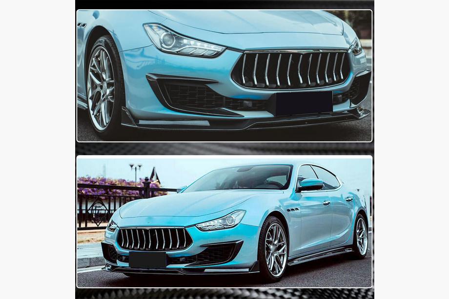 Maserati Ghibli 2013-2023 Caches de Pare-chocs Avant en Carbone (pour Base 2018-2020) Photo 5