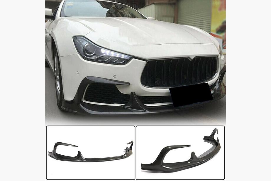 Maserati Ghibli 2013-2023 Lame avant de pare-chocs V1 (pour Base/S/S Q4 2013-2017, Carbone) Photo 1