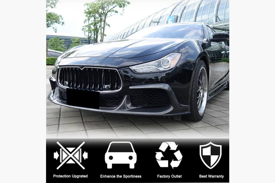 Maserati Ghibli 2013-2023 Lame avant de pare-chocs V1 (pour Base/S/S Q4 2013-2017, Carbone) Photo 2