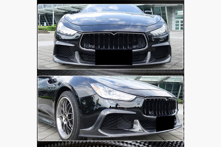 Maserati Ghibli 2013-2023 Lame avant de pare-chocs V1 (pour Base/S/S Q4 2013-2017, Carbone) Photo 3