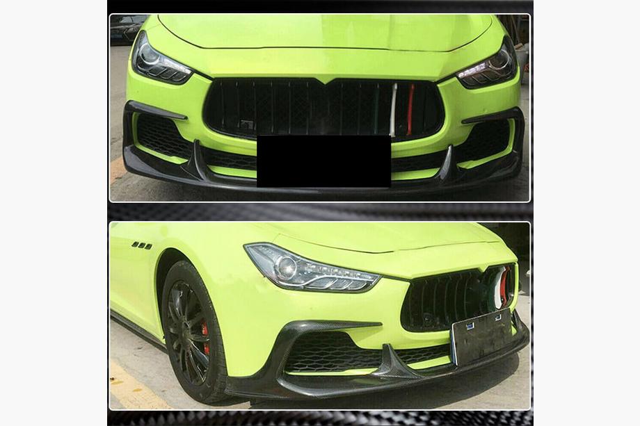 Maserati Ghibli 2013-2023 Lame avant de pare-chocs V1 (pour Base/S/S Q4 2013-2017, Carbone) Photo 4