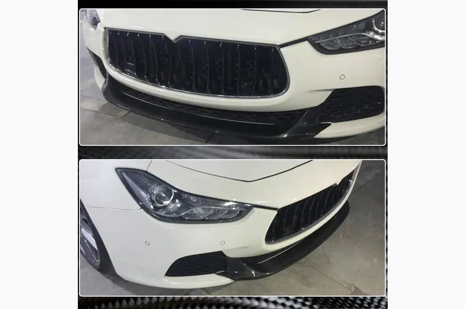 Maserati Ghibli 2013-2023 Lame avant V2 pour pare-chocs Base/S/S Q4 2013-2017 Carbone Photo 5