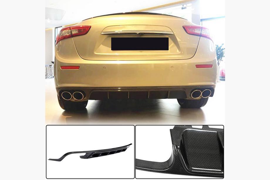 Maserati Ghibli 2013-2023 Diffuseur de pare-chocs arrière (Base/S/S Q4 2013-2017, Carbone) Photo 1