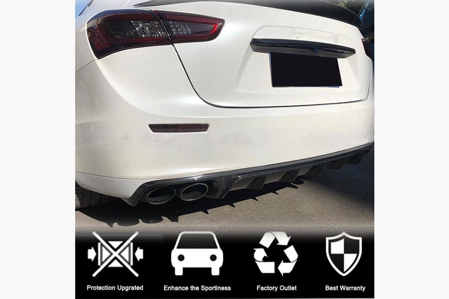 Maserati Ghibli 2013-2023 Diffuseur de pare-chocs arrière (Base/S/S Q4 2013-2017, Carbone) Photo 2