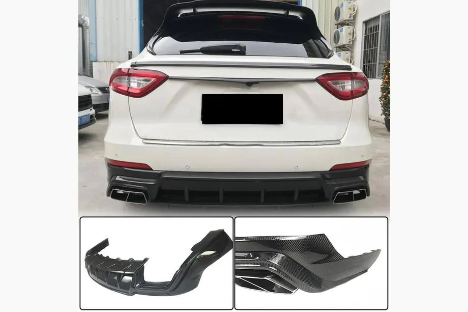 Maserati Levante 2016- Diffuseur de Pare-chocs Arrière V1 (pour Base/S, Carbone) Photo 1
