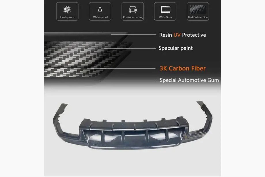 Maserati Levante 2016- Diffuseur de Pare-chocs Arrière V1 (pour Base/S, Carbone) Photo 5
