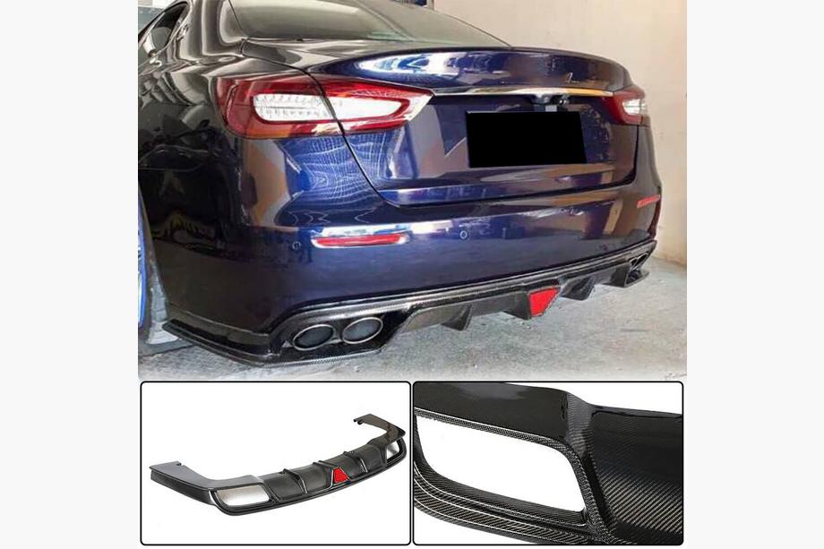 Maserati Quattroporte 2013-2023 Diffuseur de Pare-chocs Arrière V1 pour S/S Q4 2017-2020 Carbone Photo 1