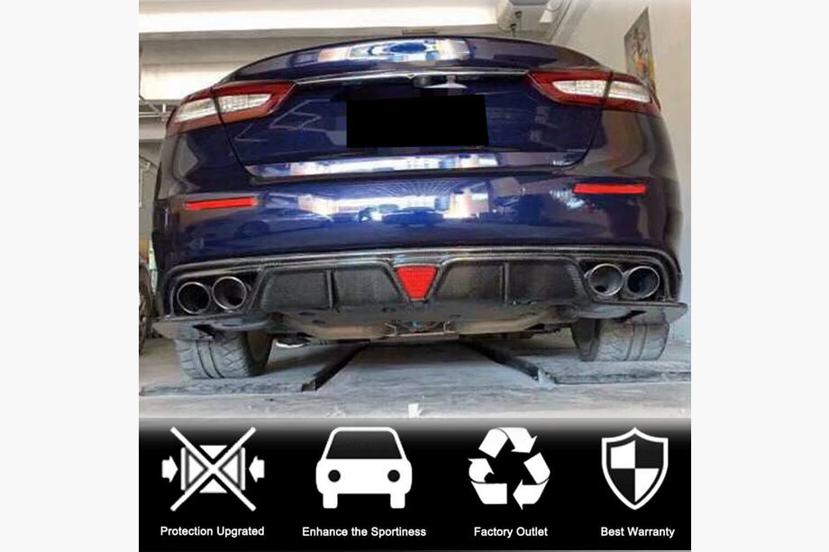 Maserati Quattroporte 2013-2023 Diffuseur de Pare-chocs Arrière V1 pour S/S Q4 2017-2020 Carbone Photo 2