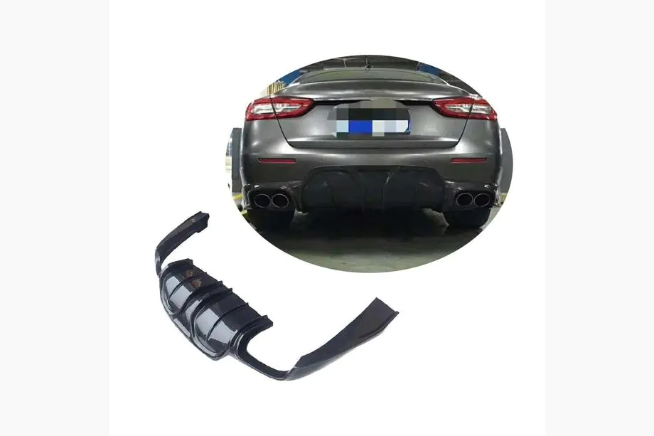 Maserati Quattroporte 2013-2023 Diffuseur de Pare-chocs Arrière V2 (pour S/S Q4 2017-2020, Carbone) Photo 1