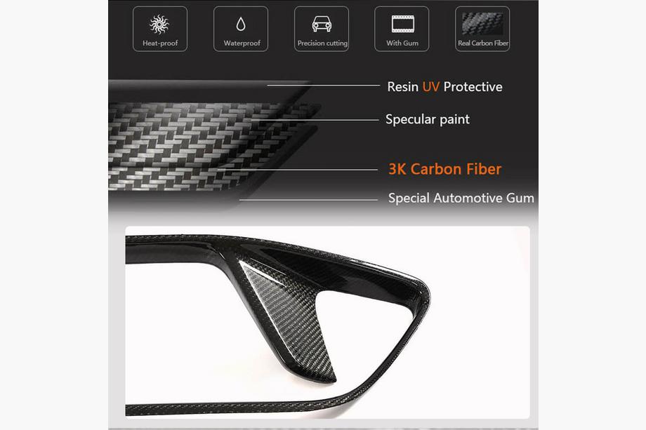 Kia Stinger 2017-2023 Grille de pare-chocs (Carbone) Photo 4
