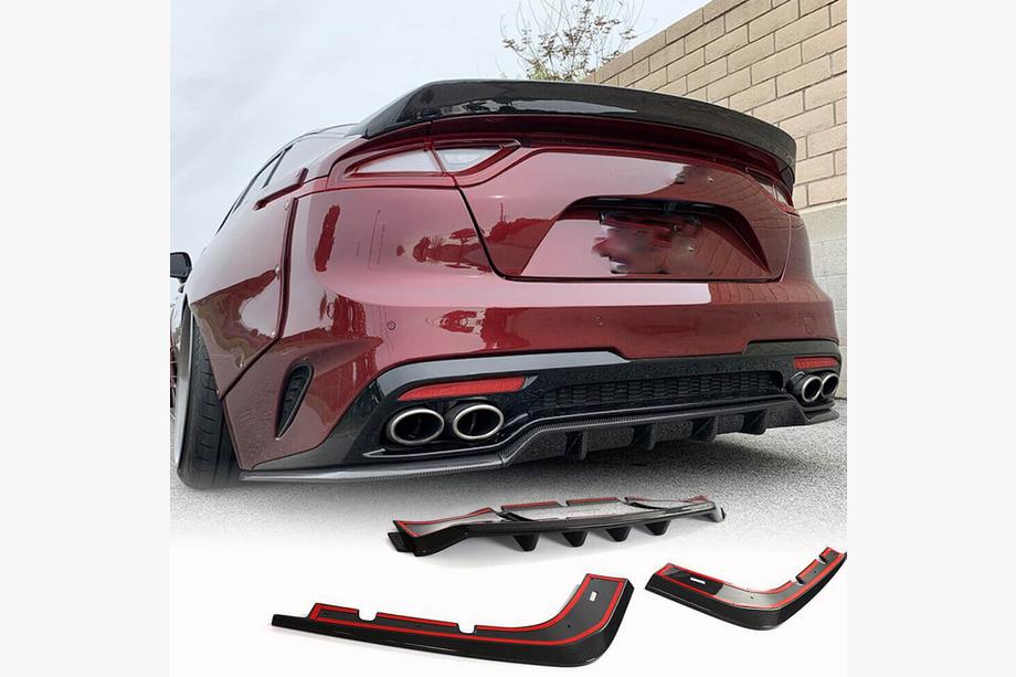 Kia Stinger 2017-2023 Diffuseur de Pare-Chocs Arriere (Carbone) Image