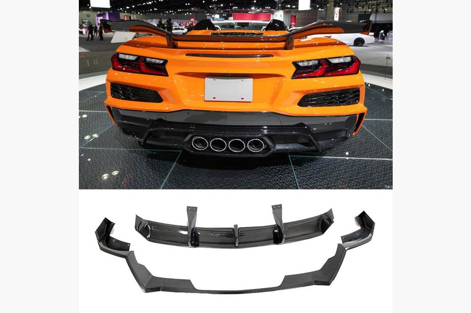 Chevrolet Corvette C8 2019- Diffuseur de Pare-chocs Arrière (pour Z06, 2022-2024, Carbone) Photo 1
