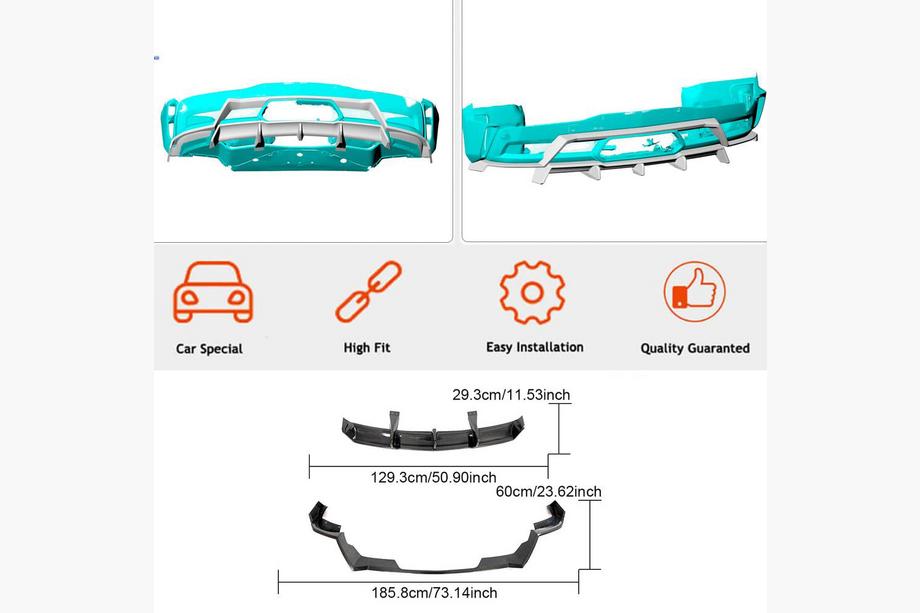 Chevrolet Corvette C8 2019- Diffuseur de Pare-chocs Arrière (pour Z06, 2022-2024, Carbone) Photo 4