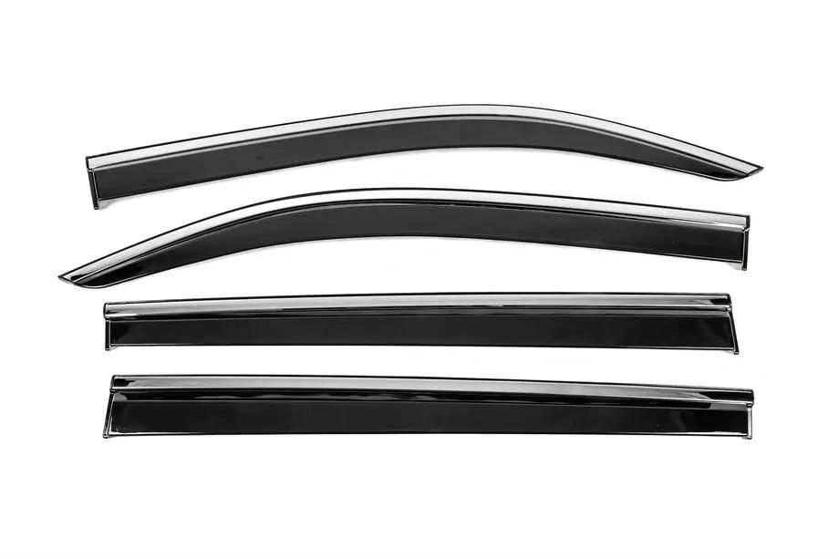 Fiat Doblo III 2023- Deflecteurs de Vitres avec Moulure Chromee Niken Luxury (4 pcs) Photo 1