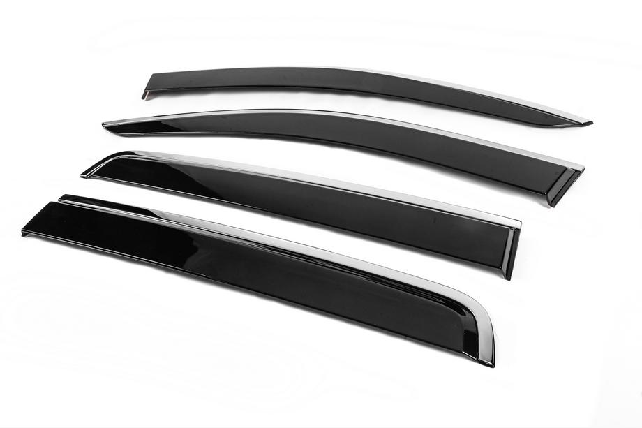 Ford Ranger 2011–2022 Déflecteurs de Vitres avec Moulure Chromée Niken Luxury (2015-2022, 4 pcs) Photo 6