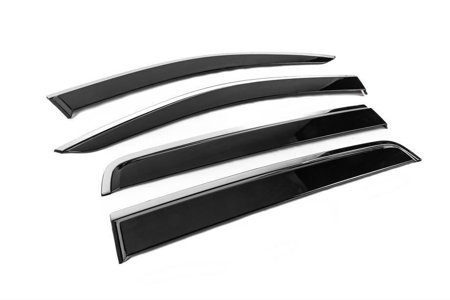 Ford Ranger 2011–2022 Déflecteurs de Vitres avec Moulure Chromée Niken Luxury (2015-2022, 4 pcs) Photo 7