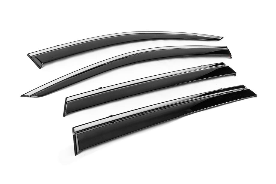Jeep Cherokee KL 2013- Deflecteurs de Vitres avec Moulure Chromee Niken Luxury (4 pcs) Photo 3