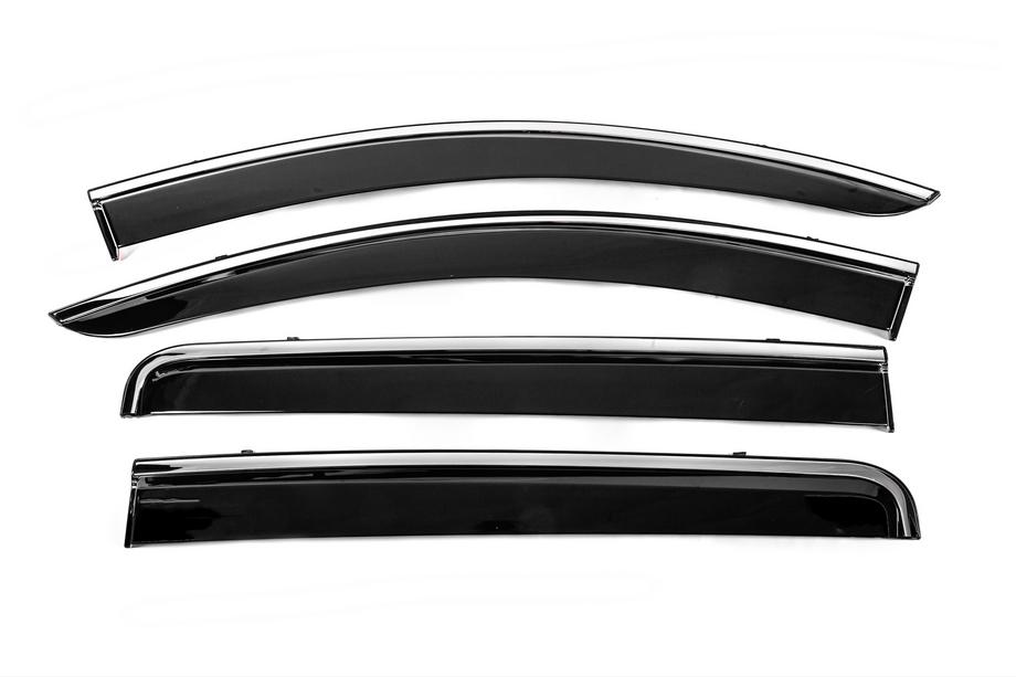 Mitsubishi L200 2015-2024 Deflecteurs de Vitres avec Moulure Chromee Niken Luxury (4 pcs) Photo 1