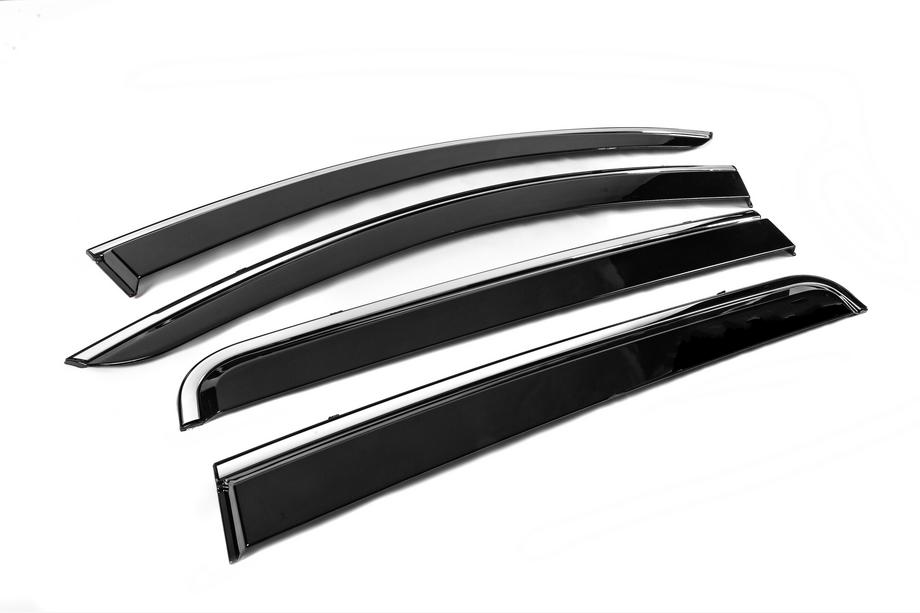Mitsubishi L200 2015-2024 Deflecteurs de Vitres avec Moulure Chromee Niken Luxury (4 pcs) Photo 3