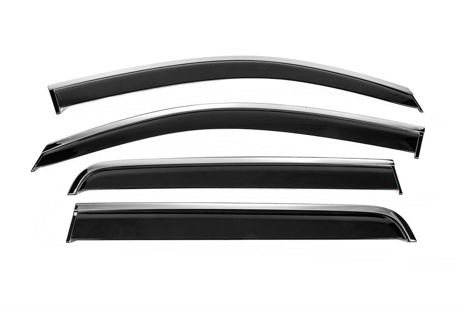 Toyota Hilux 2006-2015 Déflecteurs de Vitres avec Moulure Chromée Niken Luxury (2011-2015, 4 pcs) Photo 1