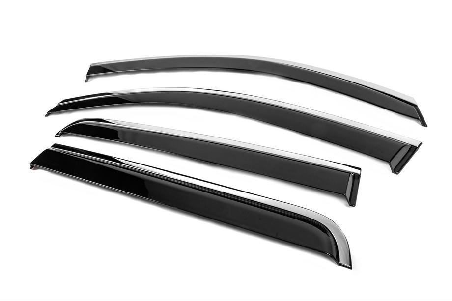 Toyota Hilux 2006-2015 Déflecteurs de Vitres avec Moulure Chromée Niken Luxury (2011-2015, 4 pcs) Photo 2