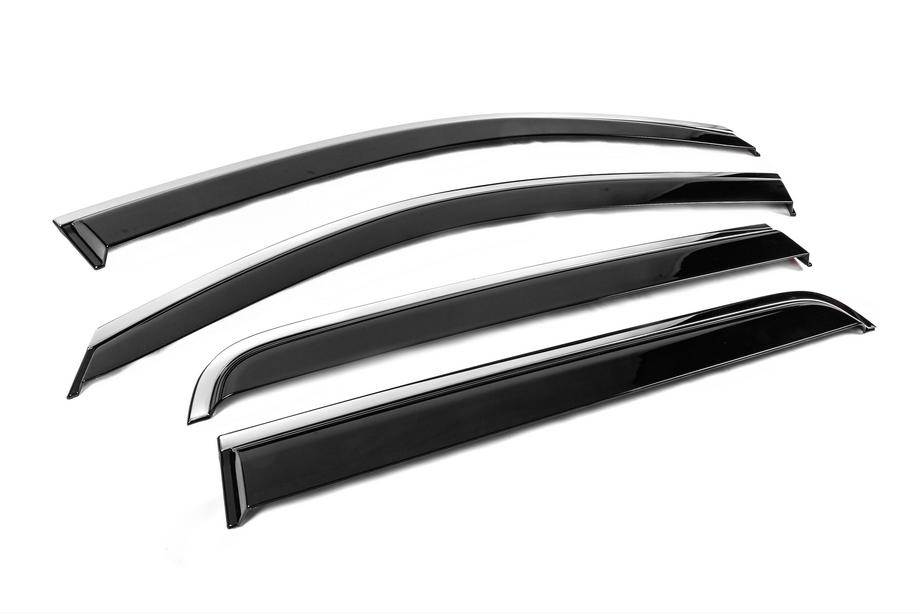 Toyota Hilux 2006-2015 Déflecteurs de Vitres avec Moulure Chromée Niken Luxury (2011-2015, 4 pcs) Photo 3