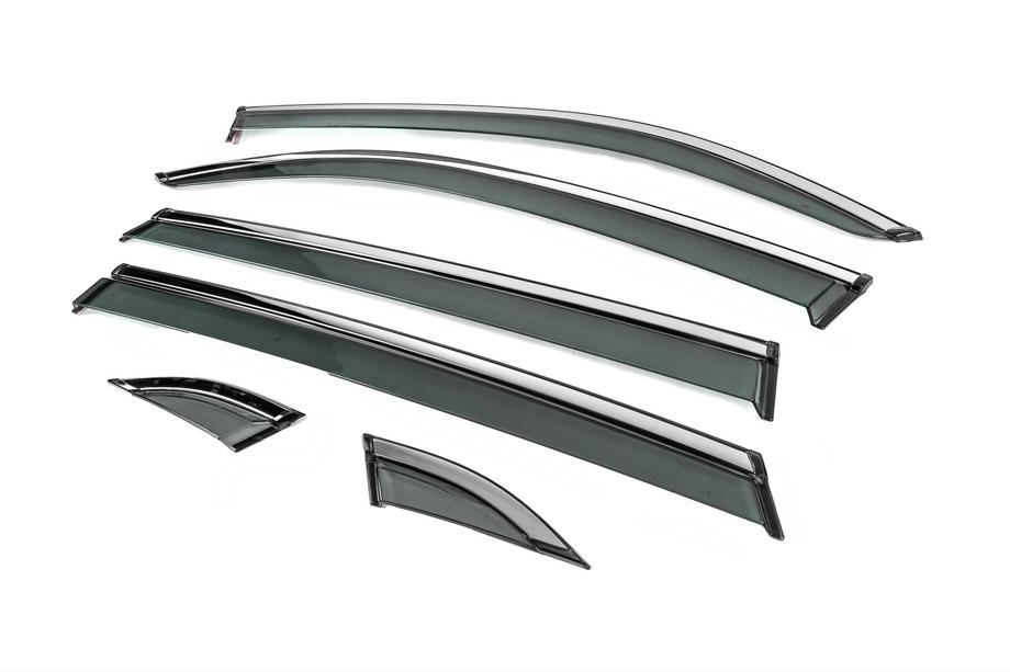 Volkswagen Atlas (Terramont) 2016- Déflecteurs de vitres Niken Luxury avec moulure chromée (pour Terramont X, 6 pcs) Photo 2