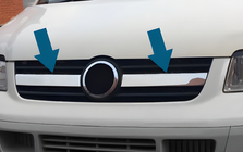 Volkswagen T5 Transporter 2003-2010 Caches de calandre centraux (2 pcs, inox) Carmos - Acier Inoxydable Turc photo 6