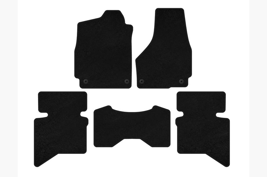 Dodge RAM (DS/DJ/D2) 2009–2024 Tapis de sol textile Deluxe (2009+, 5 places/Double cabine, noir) Photo 1