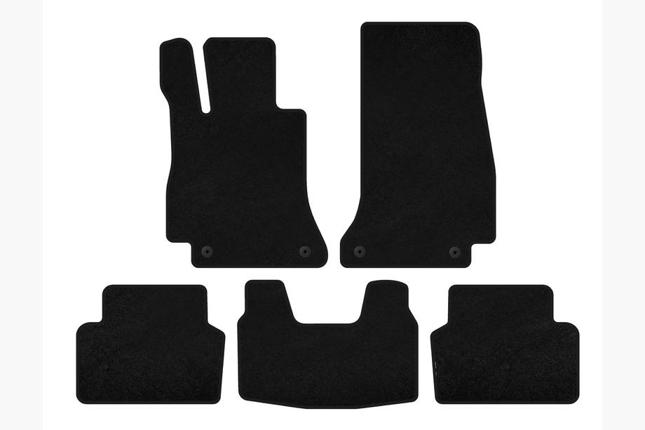 Mercedes S-class W126 1979-1991 Tapis de sol textile Deluxe (SD, empattement court, noir) Photo 1