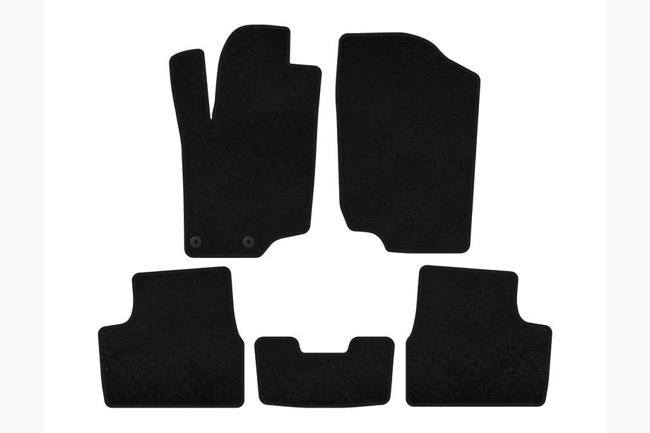 Peugeot 207 2006–2014 Tapis de sol textile Deluxe (HB, 5 portes, noir) Photo 1