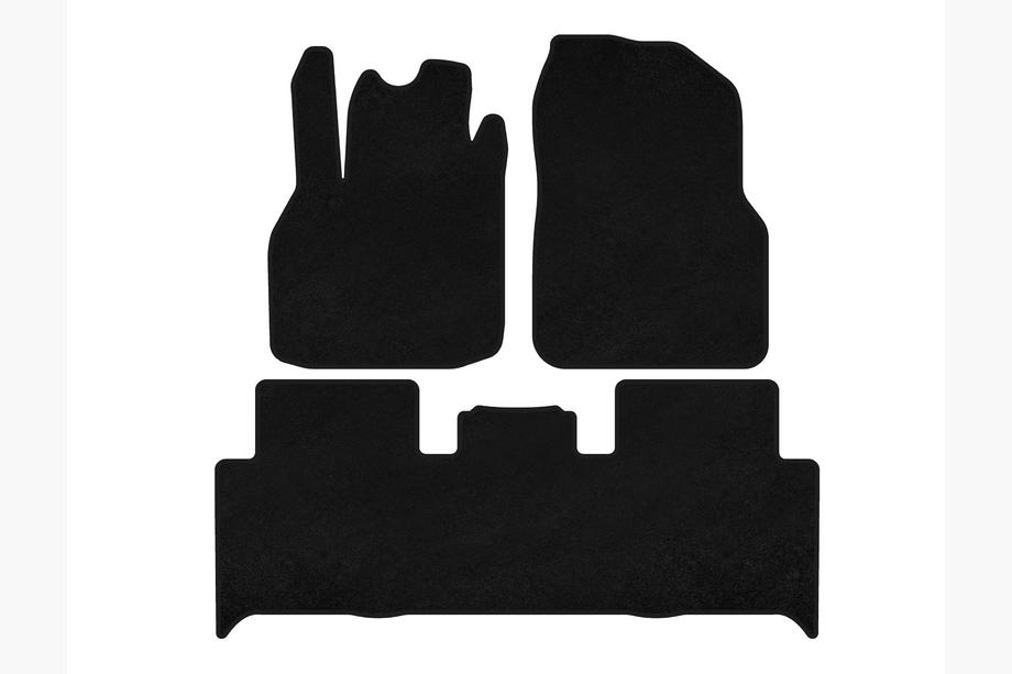Renault Scenic/Grand 2003-2009 Tapis de sol textile Deluxe (2 rangées, Noir) Image