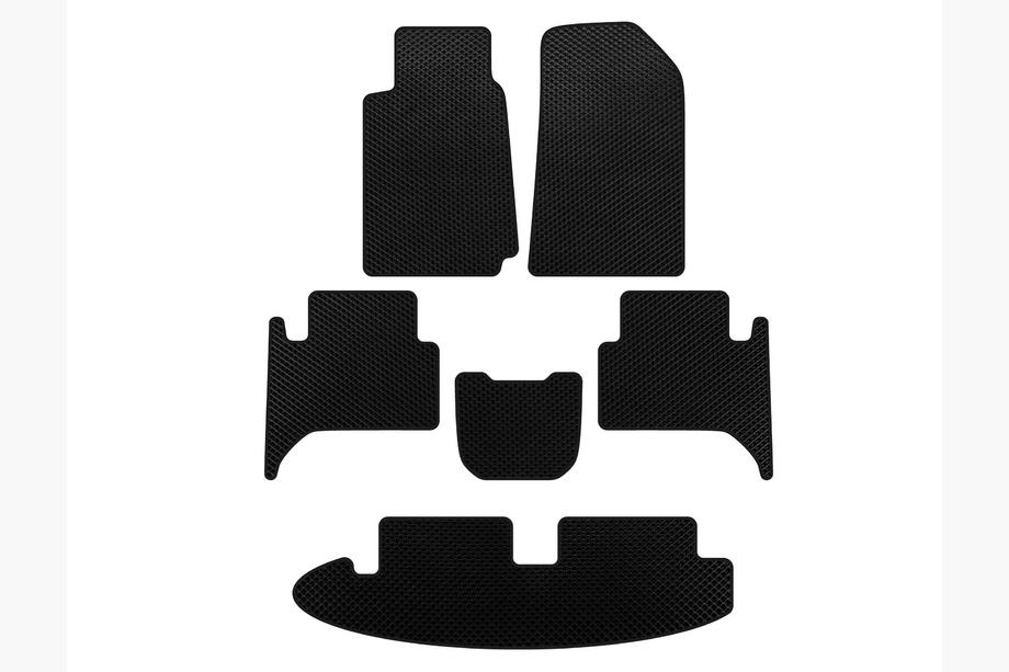 Chevrolet Trailblazer 2012-2019 Tapis de sol textile Deluxe (3 rangées, Noir) Photo 1