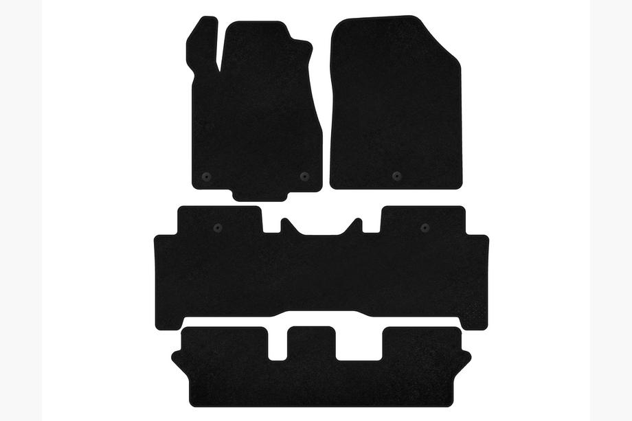Acura MDX 2007-2013 Tapis de sol textile Deluxe (3 rangées, Noir) Photo 1
