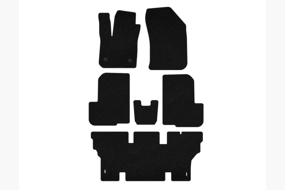 Dacia Lodgy 2012-2022 Tapis de sol textile Deluxe (3 rangées, 7 places, noir) Image