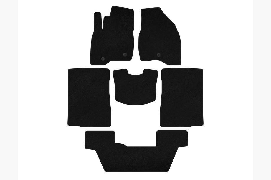 Ford Explorer 2011-2019 Tapis de sol textile Deluxe (2015-2017, 3 rangées, 7 places, noir) Image