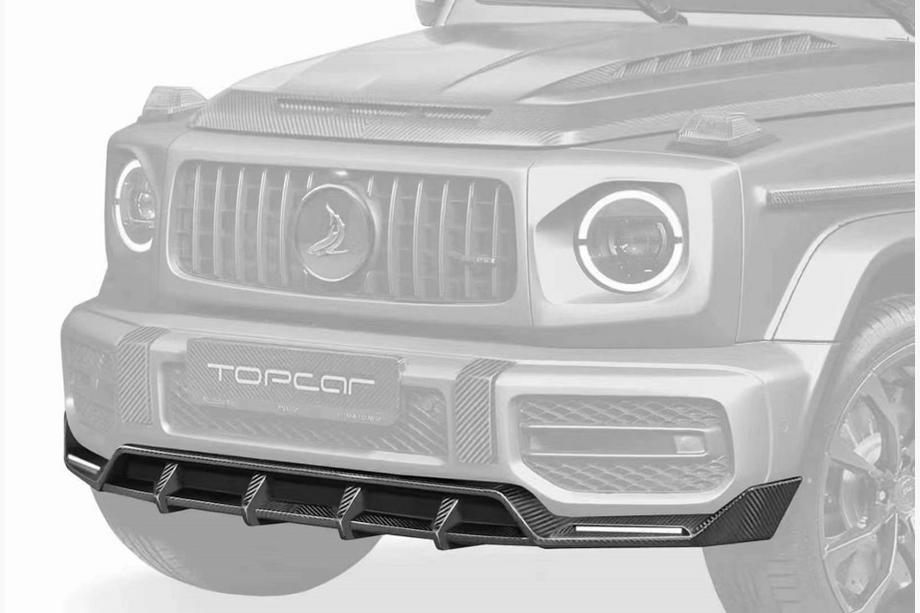 Mercedes G class W463 2018-2024 Lame de Pare-chocs Avant (pour G63 AMG, Carbone Sec) Photo 2