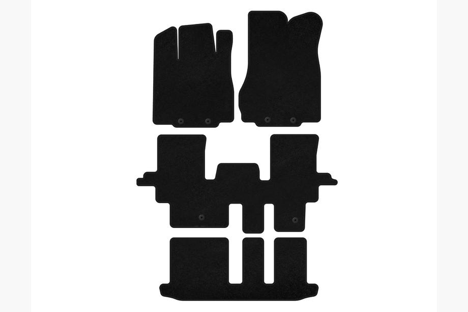 Infiniti QX60 2016-2021 Tapis de sol textile Premium (3 rangées, Noir) Image