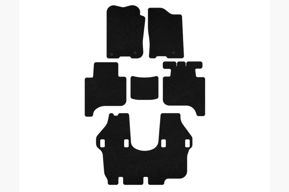 Infiniti QX56 2004-2010 Tapis de sol textile Premium (3 rangées, 2004-2008, Noir) Image